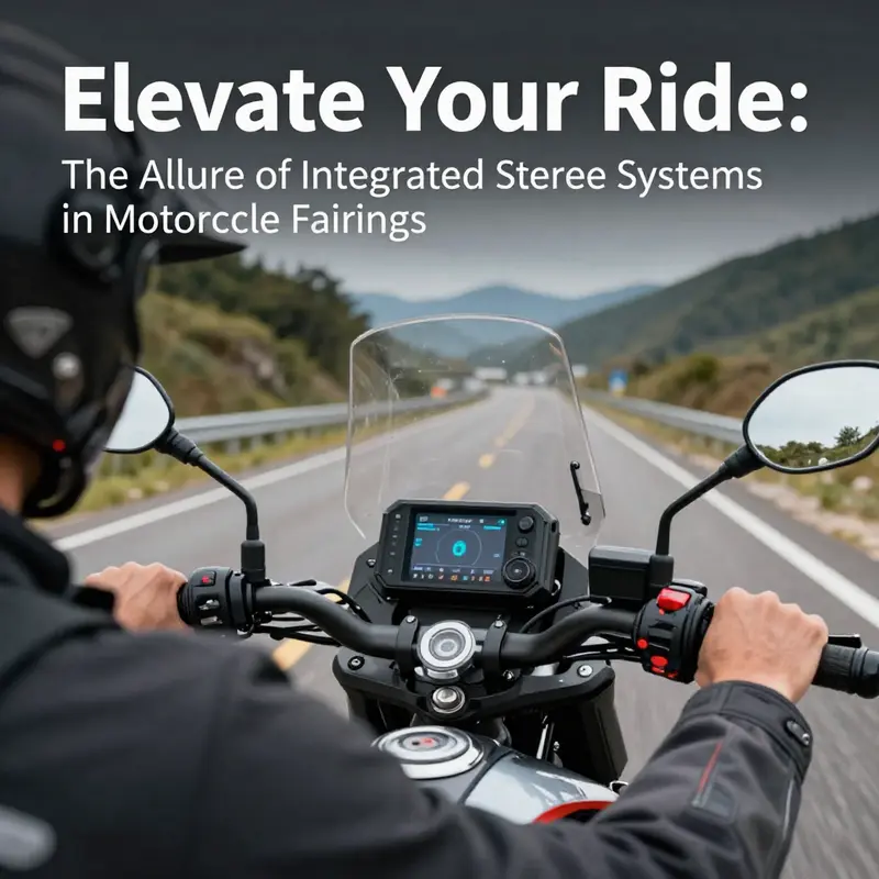 Seamlessly integrated stereo system in a motorcycle fairing enhances both functionality and style.