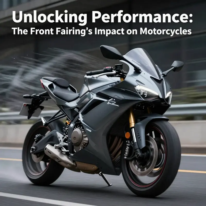 The front fairing enhances aerodynamic efficiency, showcasing how it allows motorcycles to glide through air.