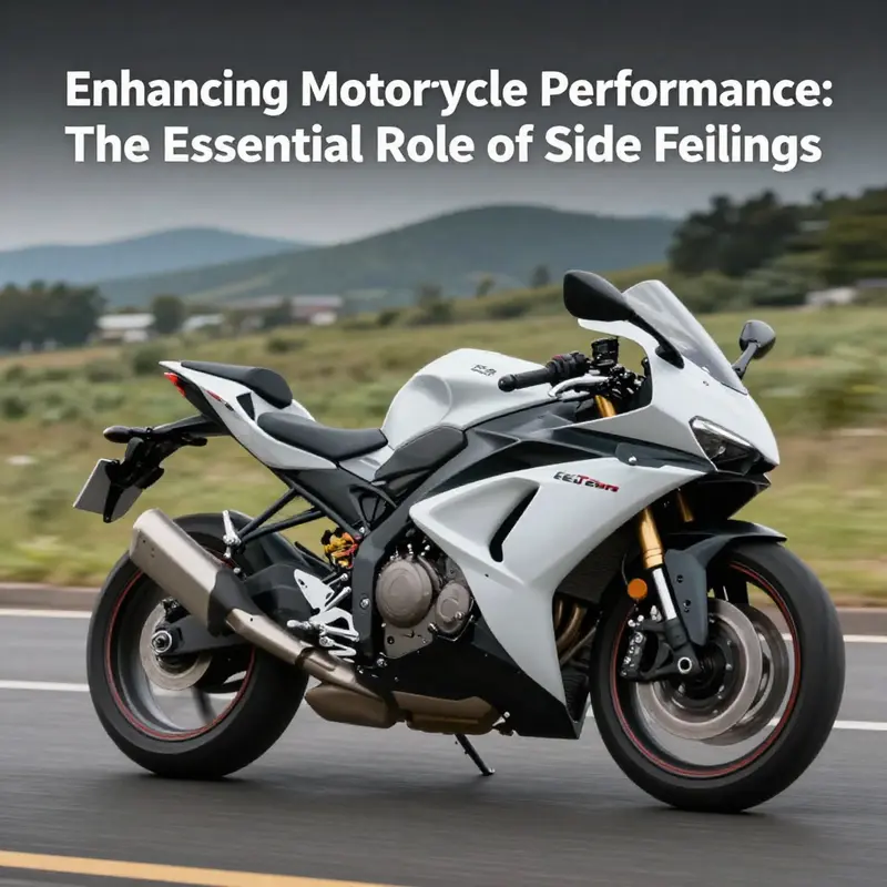 Motorcycle with advanced aerodynamic side fairings in action.