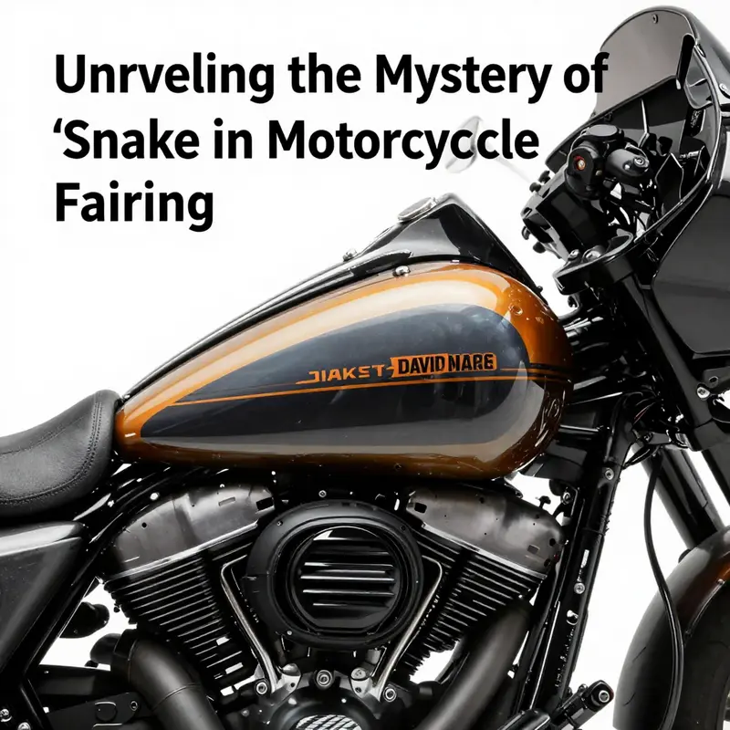 An illustration depicting the common confusion surrounding the term ‘snake in motorcycle fairing’.