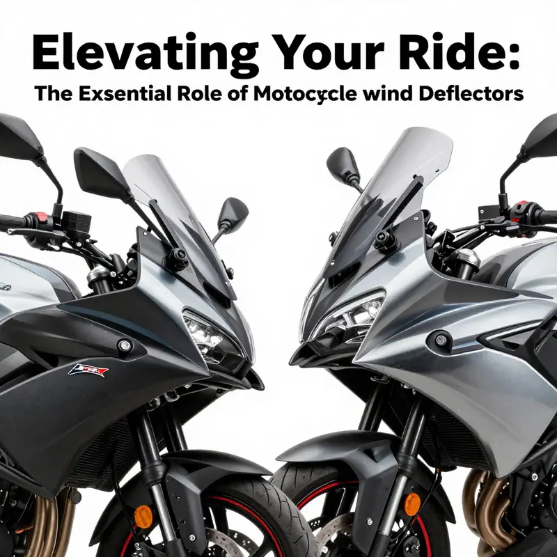 Illustration of airflow dynamics around a motorcycle equipped with wind deflectors.
