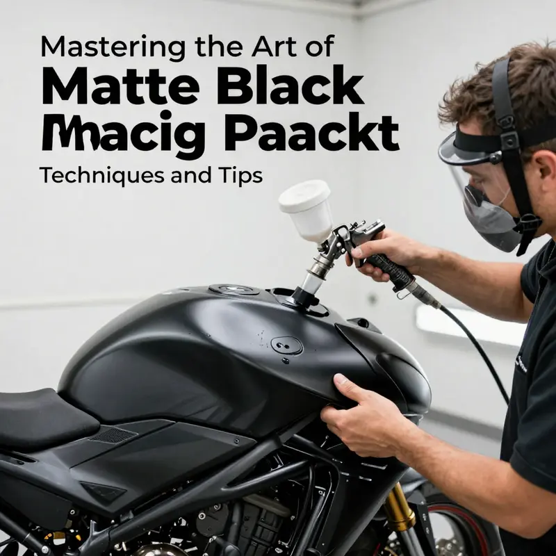 Essential materials and tools for preparing motorcycle fairings for a matte black paint job.