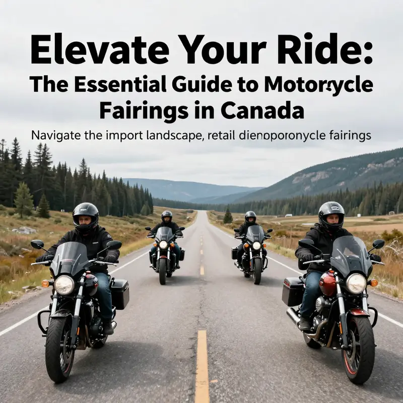 Bikers riding through a scenic Canadian landscape, showcasing motorcycles with custom fairings.