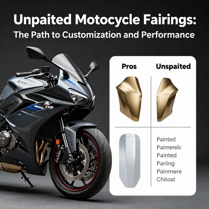 An array of unpainted motorcycle fairings showcasing the diversity in style and design.