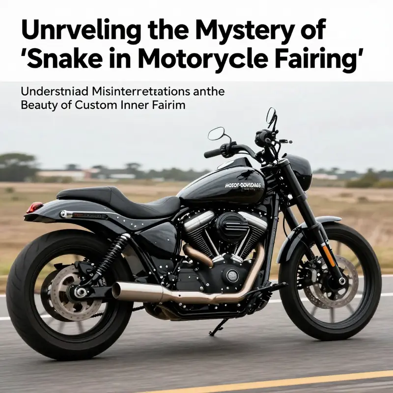 A custom Harley-Davidson motorcycle with a vibrant inner fairing, captured on a picturesque open road.