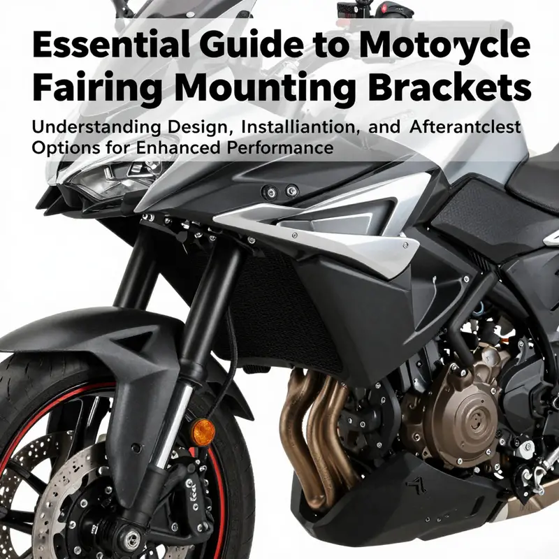 Image of a motorcycle with fairings installed, illustrating the integration of mounting brackets.