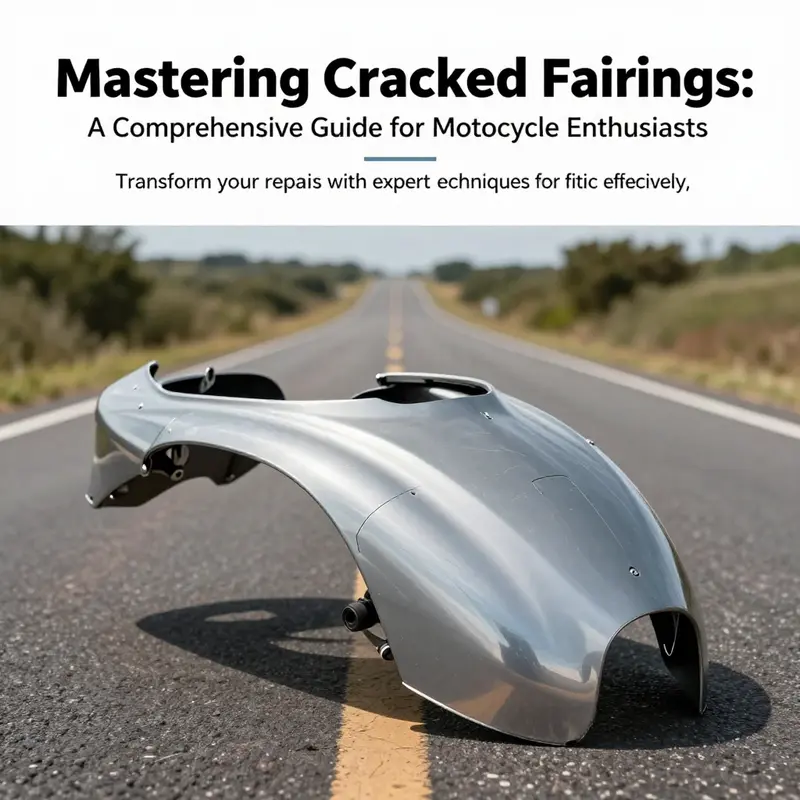 A beautifully restored motorcycle fairing displayed against an inspiring open road backdrop.