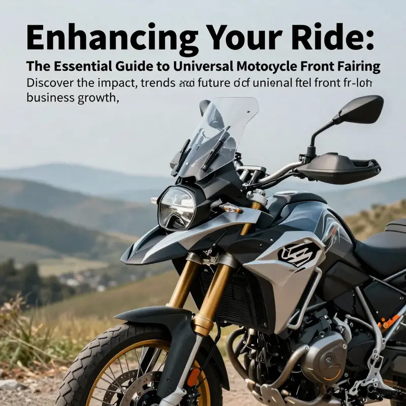 Motorcycle outfitted with a universal front fairing against a beautiful outdoor backdrop, epitomizing style and adventure.