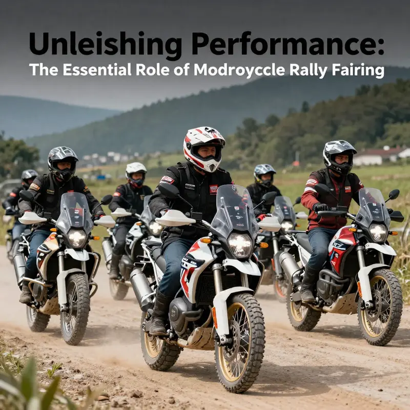 The aerodynamic design of motorcycle rally fairing enhances performance by reducing wind resistance.