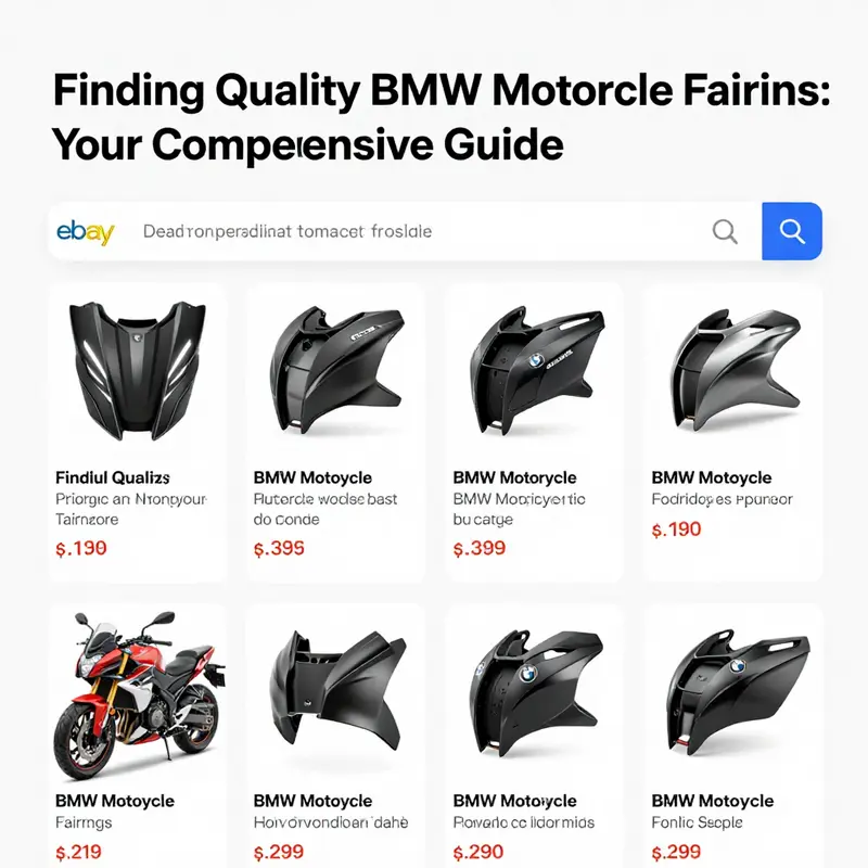 Diverse offerings of BMW motorcycle fairings on eBay, highlighting options for various models.