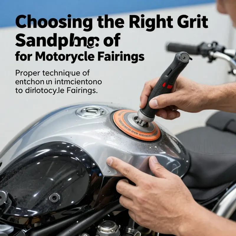 The essential grit range of 400 to 600 sandpaper for preparing motorcycle fairings.