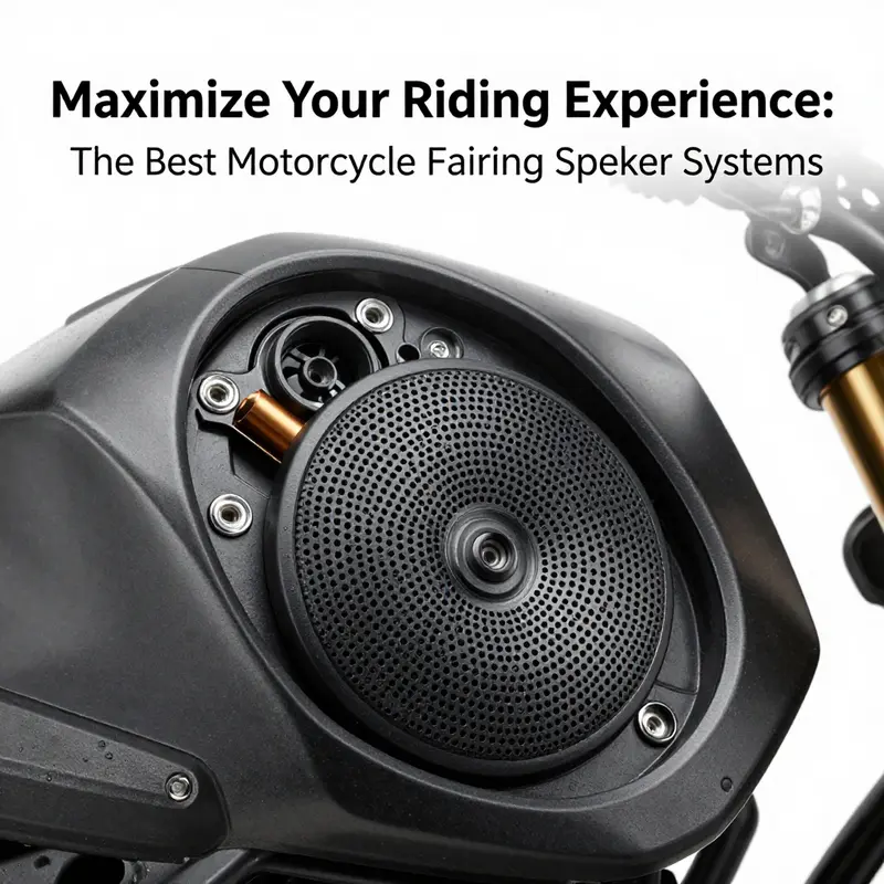 Rockford Fosgate motorcycle speakers elegantly fitted into the fairings of a bike, emphasizing sound quality and aesthetics.