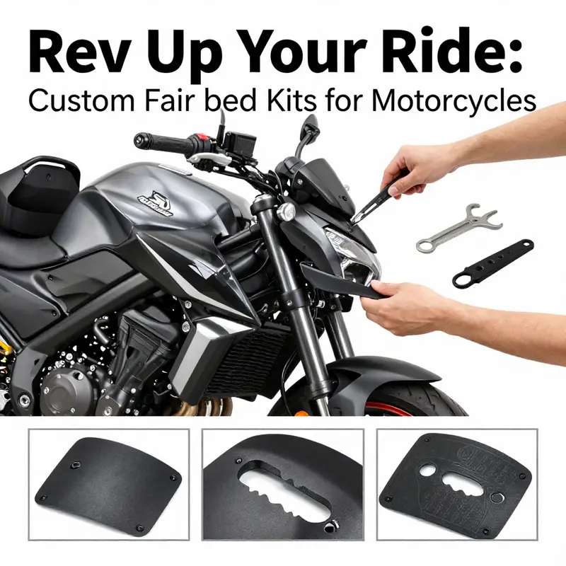 A variety of custom fairing kits displaying half, low, and vividly colored options tailored for different motorcycle models.