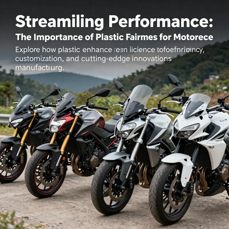 A picturesque outdoor setting with multiple motorcycles adorned with colorful and stylish plastic fairings, demonstrating customization and performance.
