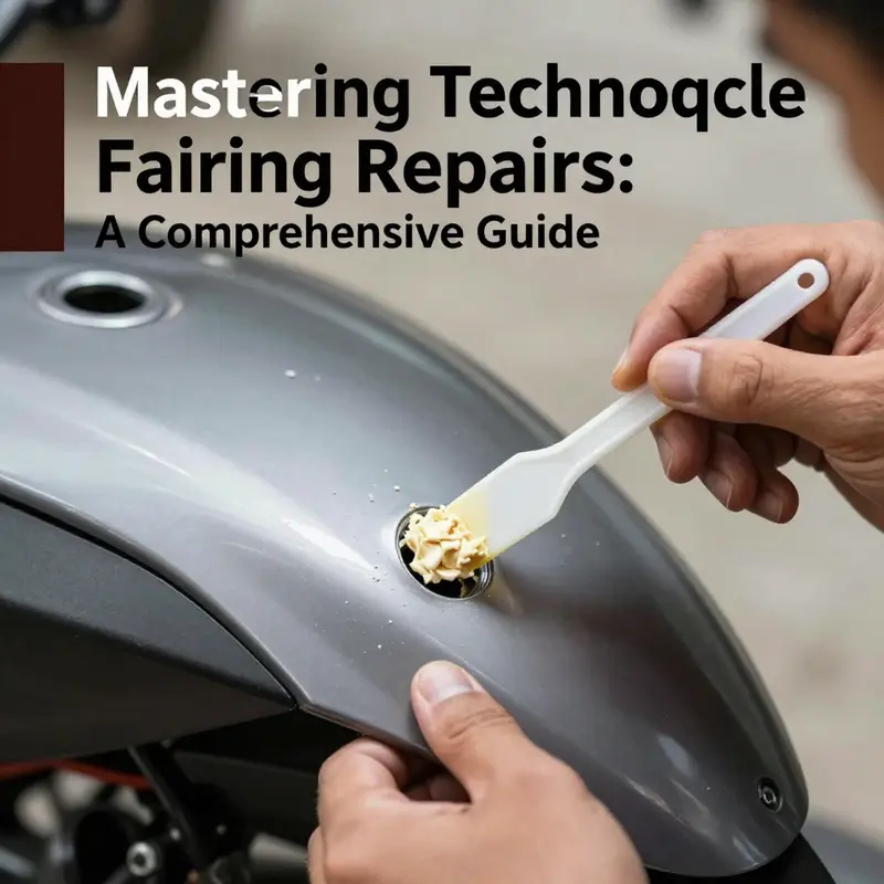 Technician preparing a motorcycle fairing for effective hole repair.