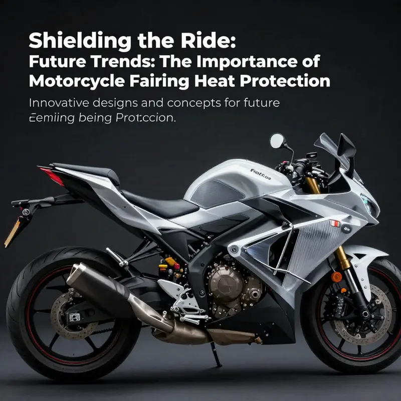 Various motorcycle fairing heat protection materials showcased for comparison.