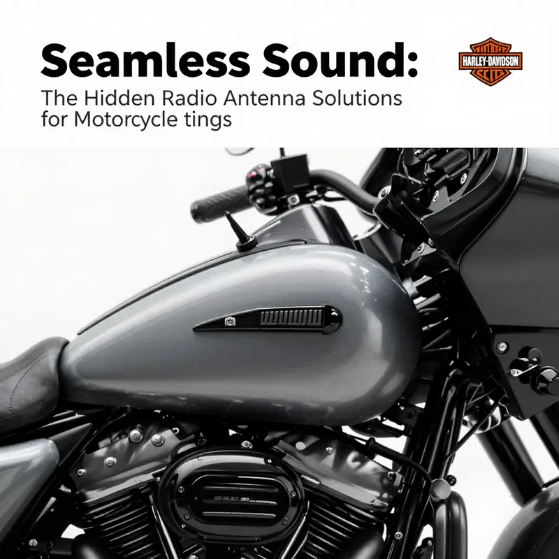 Integration of a hidden radio antenna within the Harley-Davidson fairing, exemplifying a clean aesthetic.