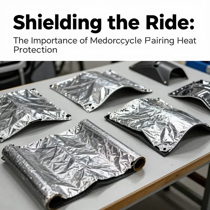 Various motorcycle fairing heat protection materials showcased for comparison.