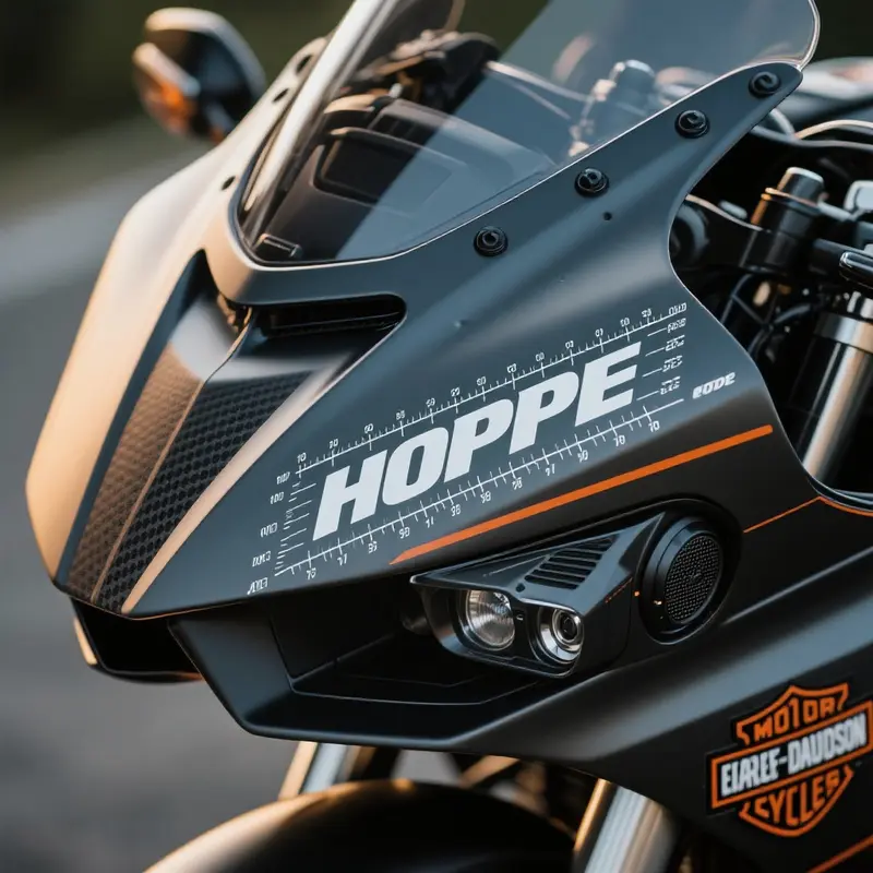 The elegant design of Hoppe’s batwing fairings enhances both style and functionality on Harley-Davidson motorcycles.