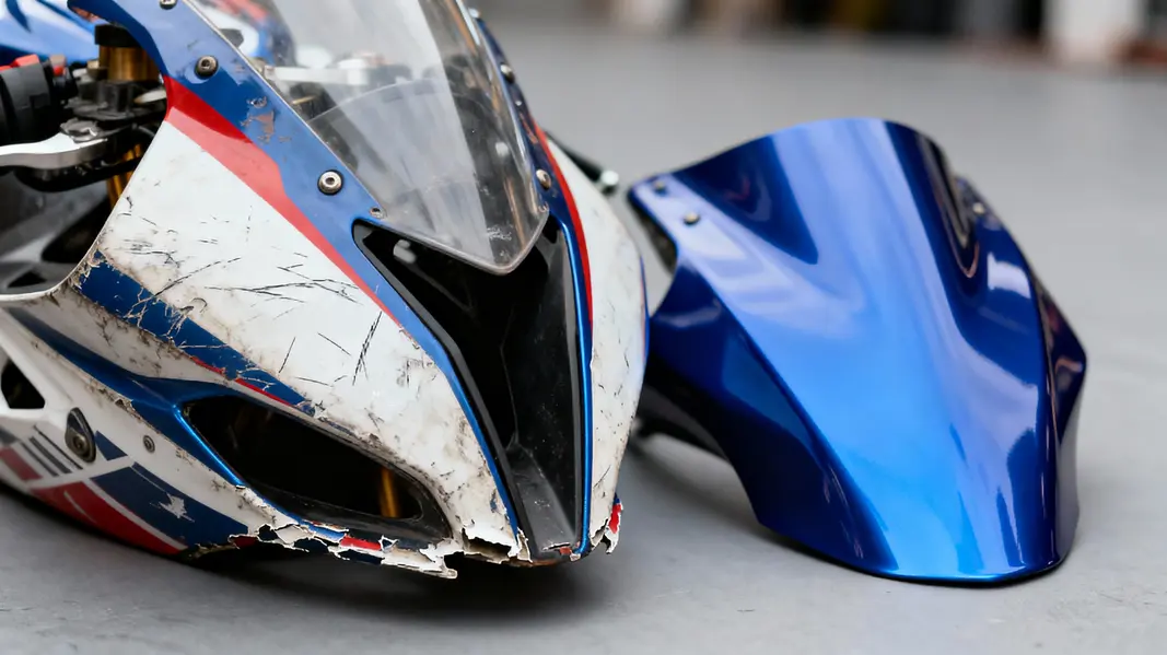 Preparation for painting motorcycle fairings, highlighting equipment and materials showcasing the cost factors involved.