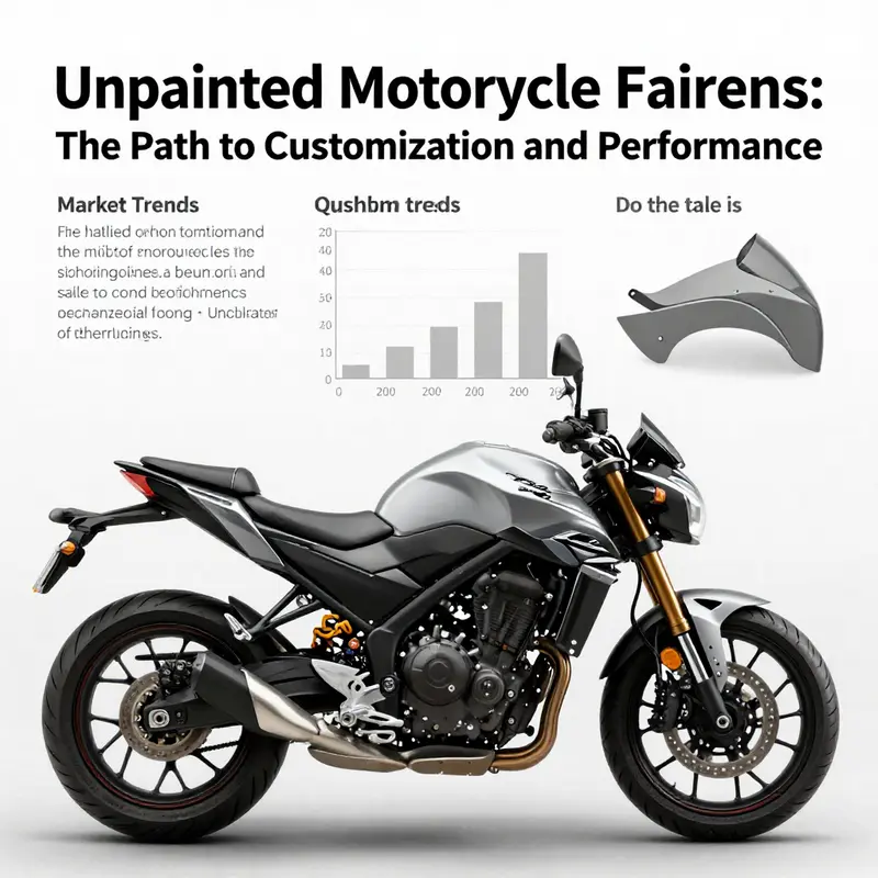 An array of unpainted motorcycle fairings showcasing the diversity in style and design.