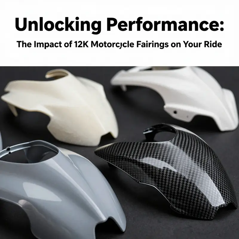 Diverse material options available for 12k motorcycle fairings, highlighting their individual characteristics.