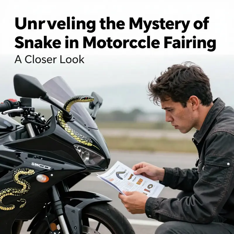 An illustration depicting the common confusion surrounding the term ‘snake in motorcycle fairing’.