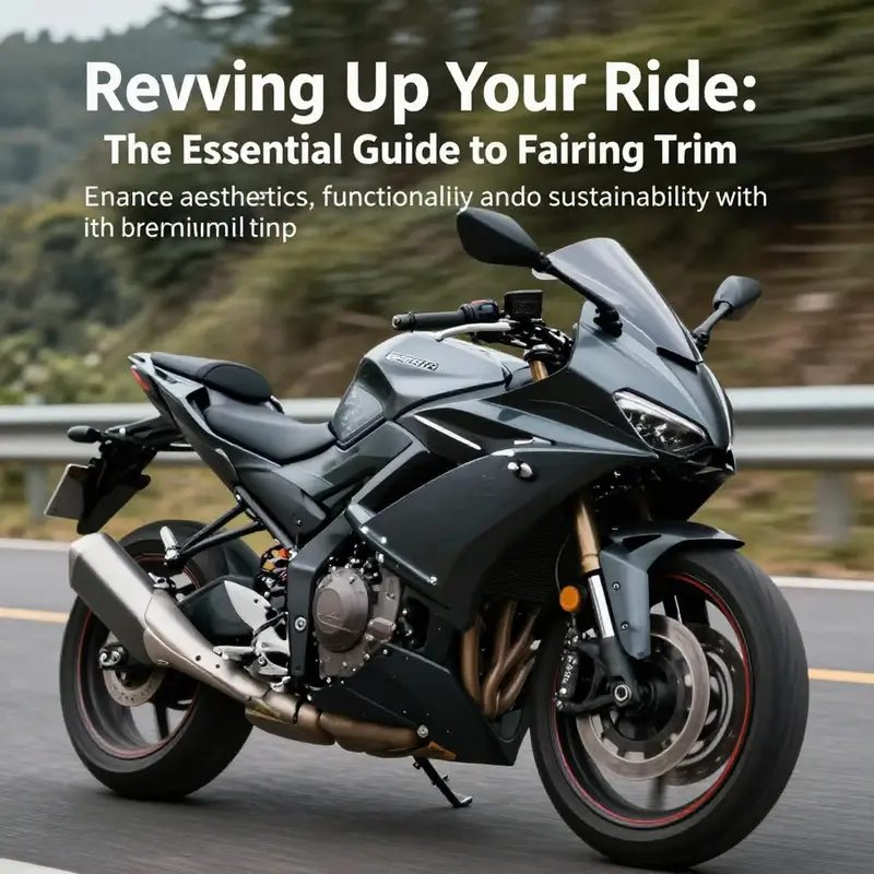 A motorcycle riding on an open road, highlighting distinct fairing trim that enhances its style and performance.