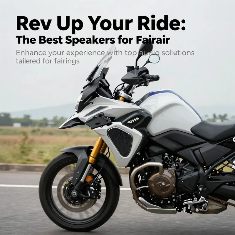 Motorcycle on an open road, emphasizing its aesthetic appeal and quality audio equipment integrated within the fairing.