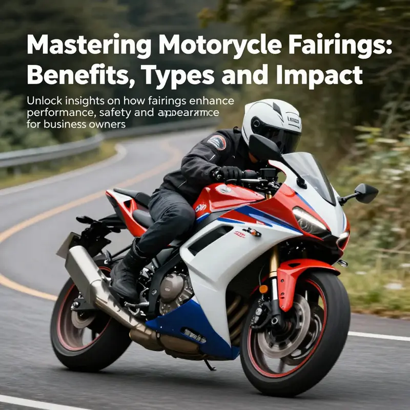 A motorcycle in action on a picturesque road, highlighting fairings and the joy of riding.