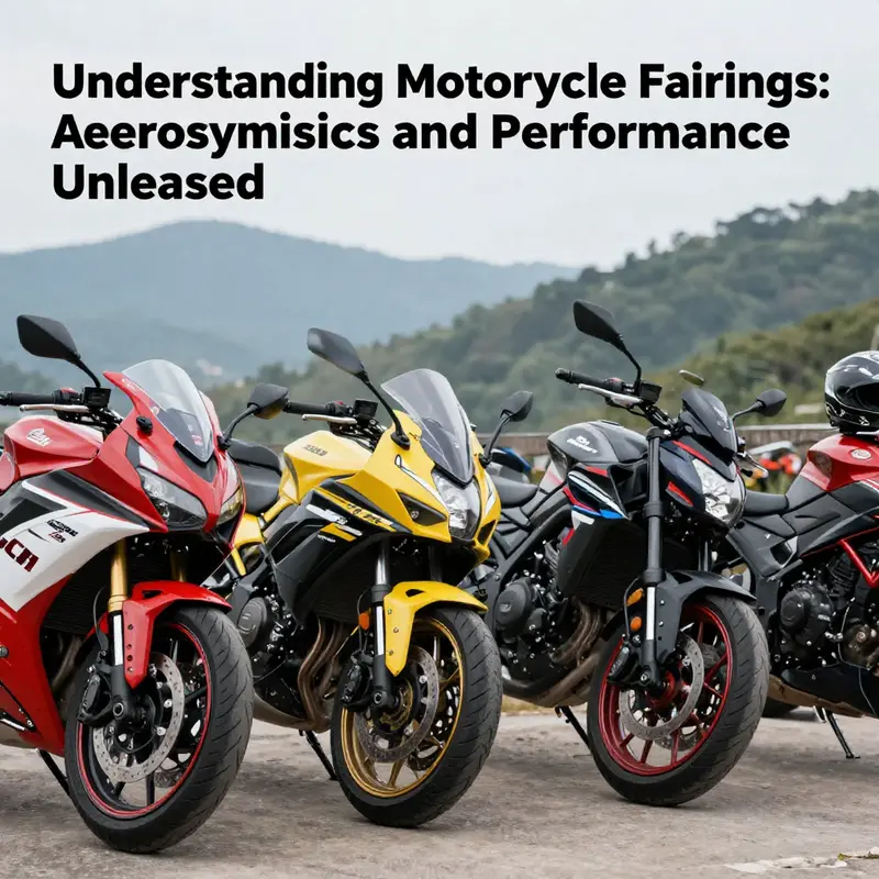 A picturesque scene featuring different motorcycles with distinct fairings, highlighting their design and appeal.