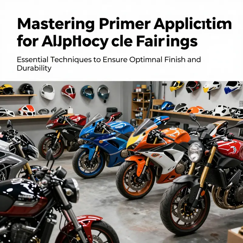 A showcase of motorcycle fairings in various colors, demonstrating the role of primer in achieving a high-quality appearance.