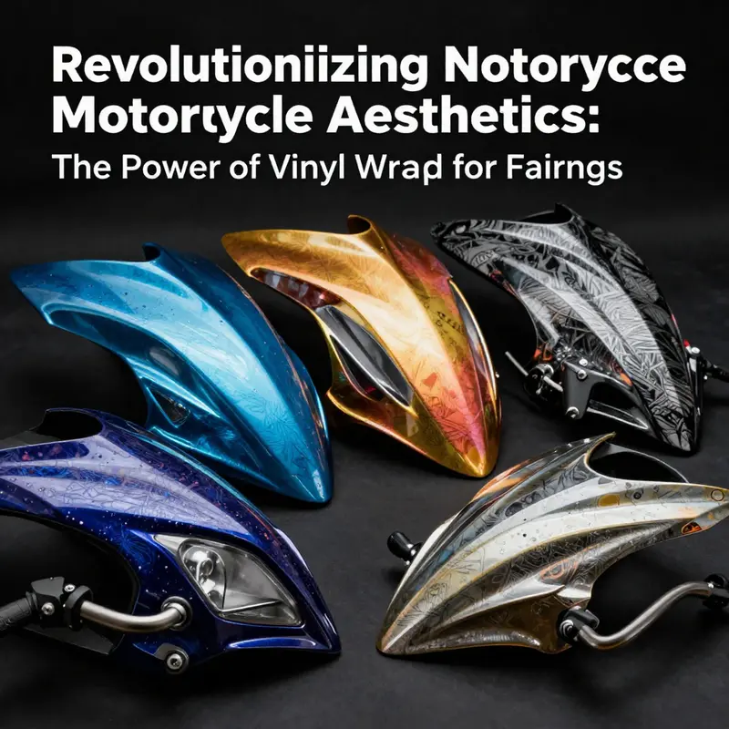An array of motorcycle fairings showcasing the flexibility and aesthetic appeal of cast vinyl wraps.