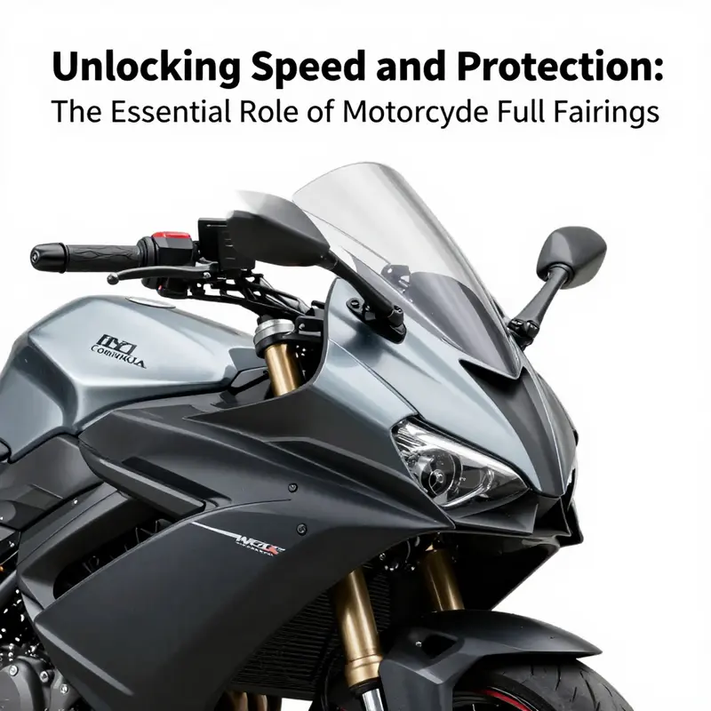 A motorcycle featuring a full fairing, showcasing its aerodynamic design crucial for efficiency and high-speed performance.