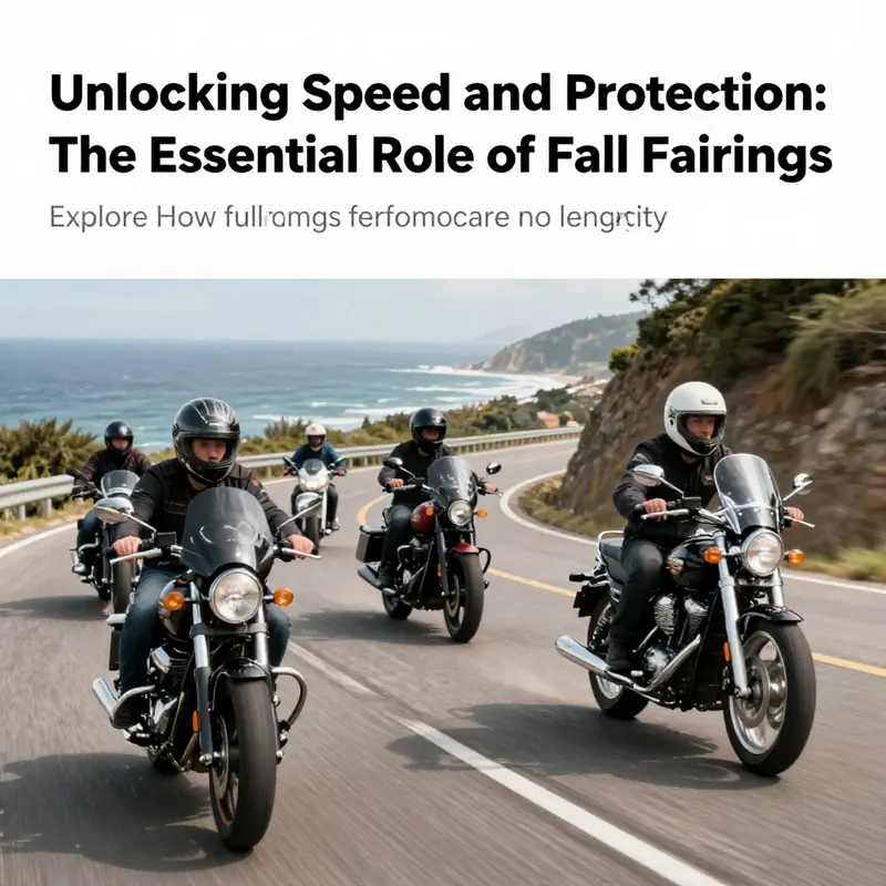 A line of motorcycles with full fairings on a scenic coastal road, illustrating the performance enhancements provided by full fairings.