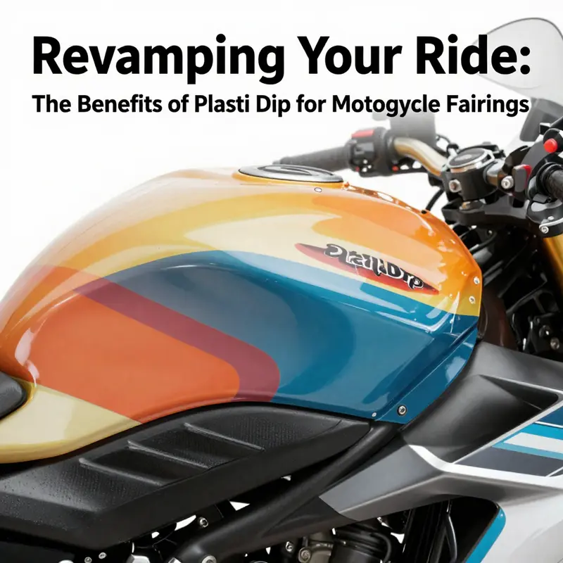 A motorcycle fairing flaunting the vibrant colors and protective aspects of Plasti Dip.