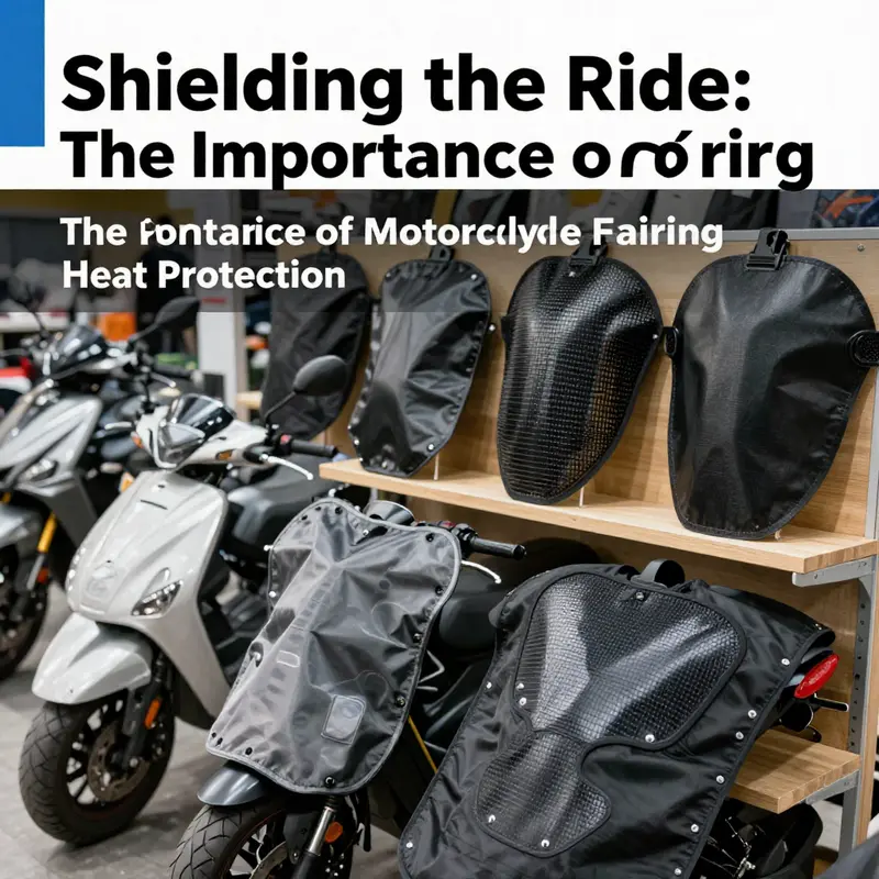Various motorcycle fairing heat protection materials showcased for comparison.