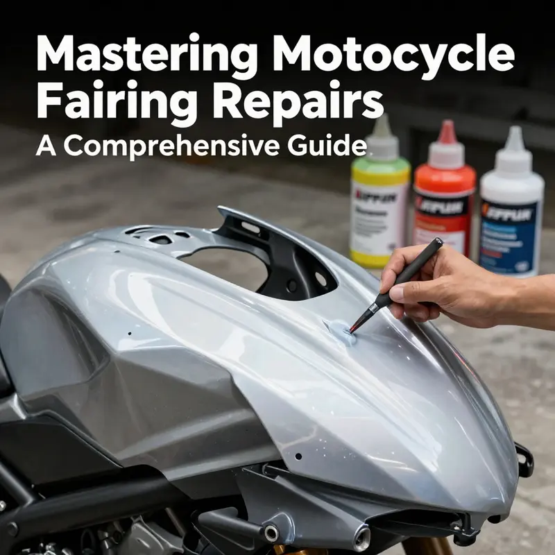 Technician preparing a motorcycle fairing for effective hole repair.