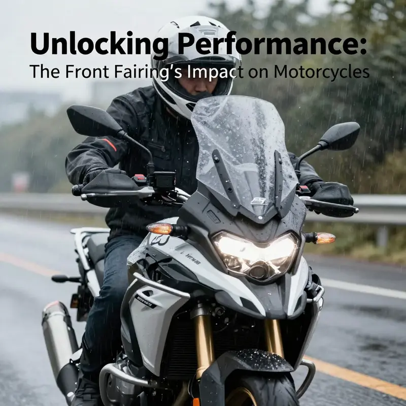 The front fairing enhances aerodynamic efficiency, showcasing how it allows motorcycles to glide through air.