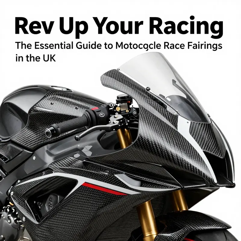 Various motorcycle race fairings demonstrating the benefits of lightweight materials.