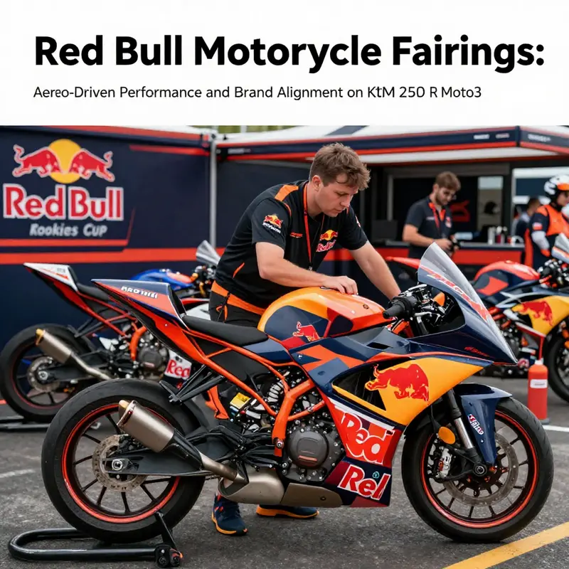 KTM RC 250 R Moto3 with Red Bull fairings highlighting aerodynamic integration for race performance.