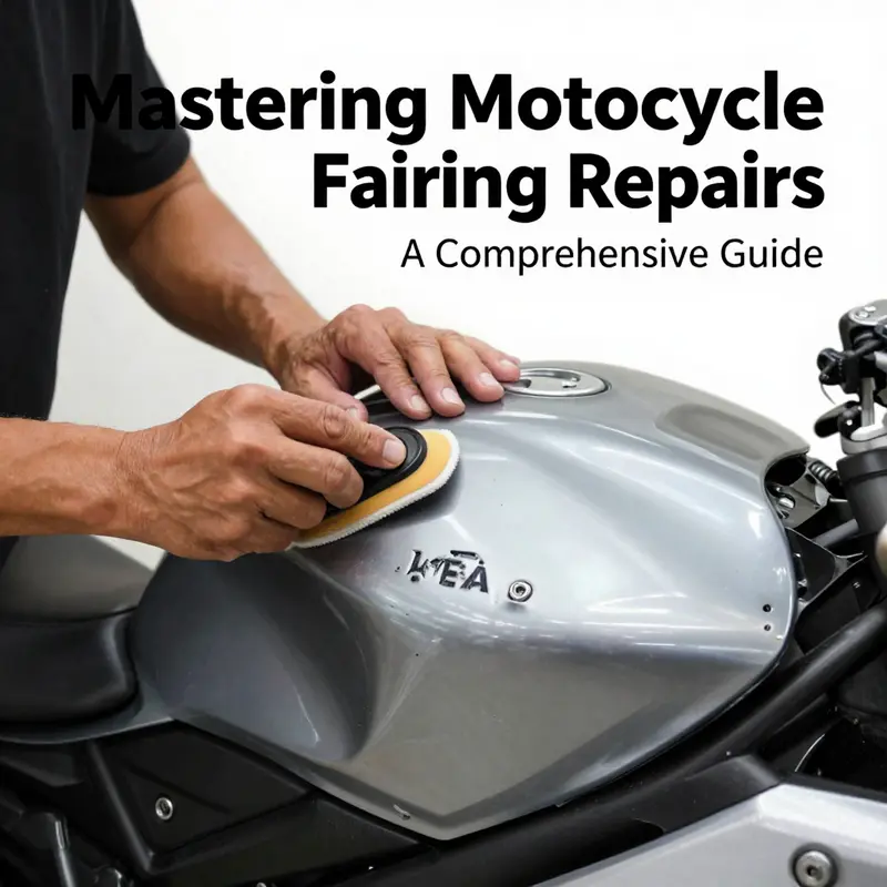 Technician preparing a motorcycle fairing for effective hole repair.