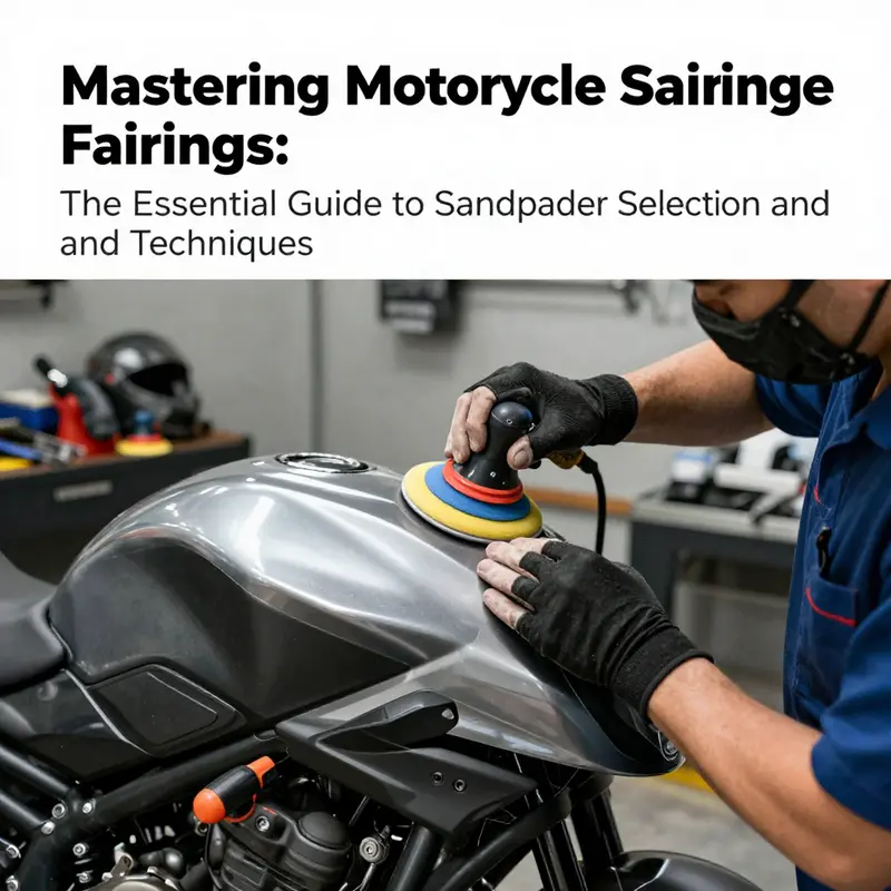 Diverse sandpaper types showcased for effective motorcycle fairing preparation.