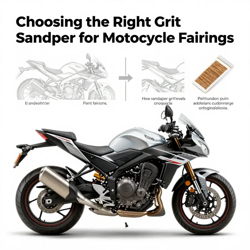 The essential grit range of 400 to 600 sandpaper for preparing motorcycle fairings.