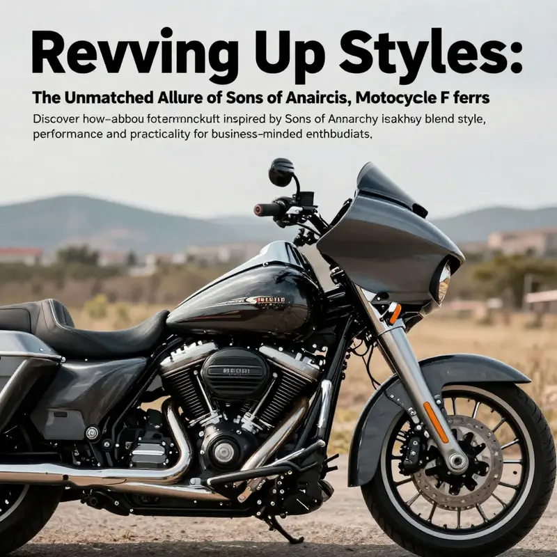 A Harley-Davidson motorcycle adorned with a Sons of Anarchy fairing urban backdrop, highlighting its unique style.