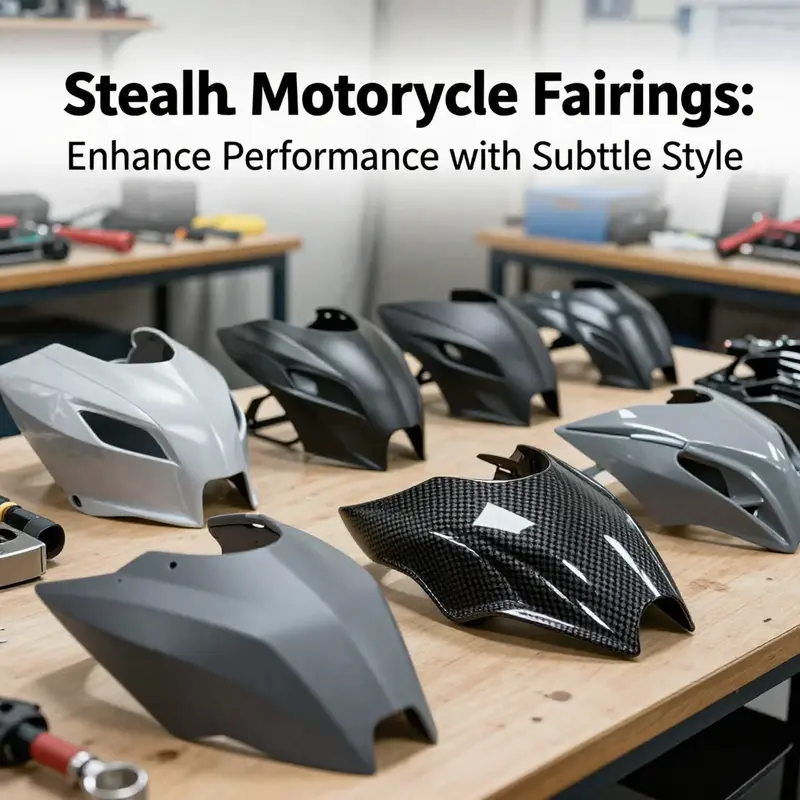 A motorcycle equipped with stealth fairings showcasing advanced aerodynamic design.