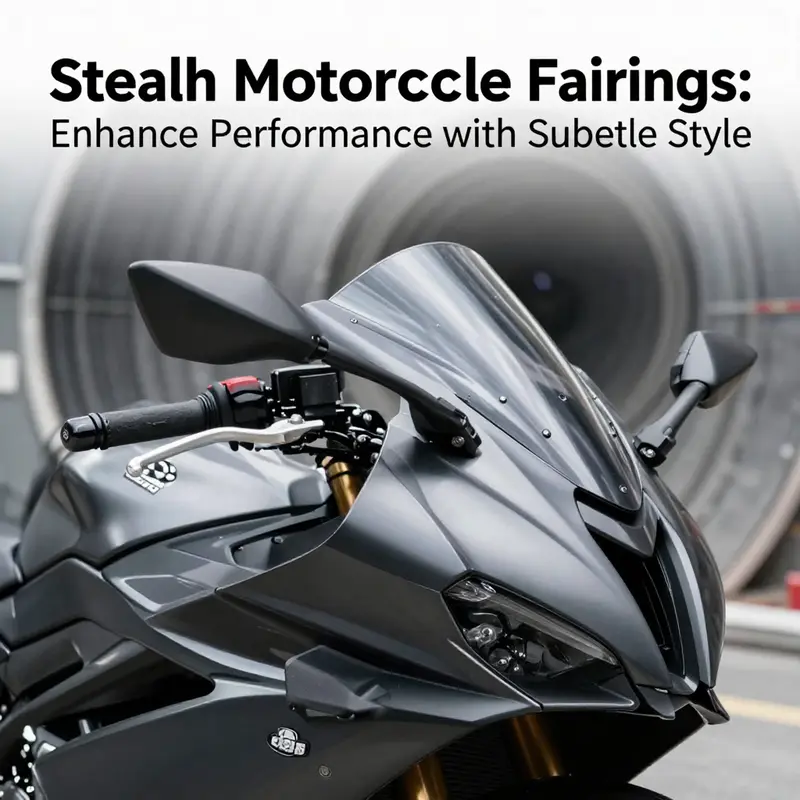 A motorcycle equipped with stealth fairings showcasing advanced aerodynamic design.