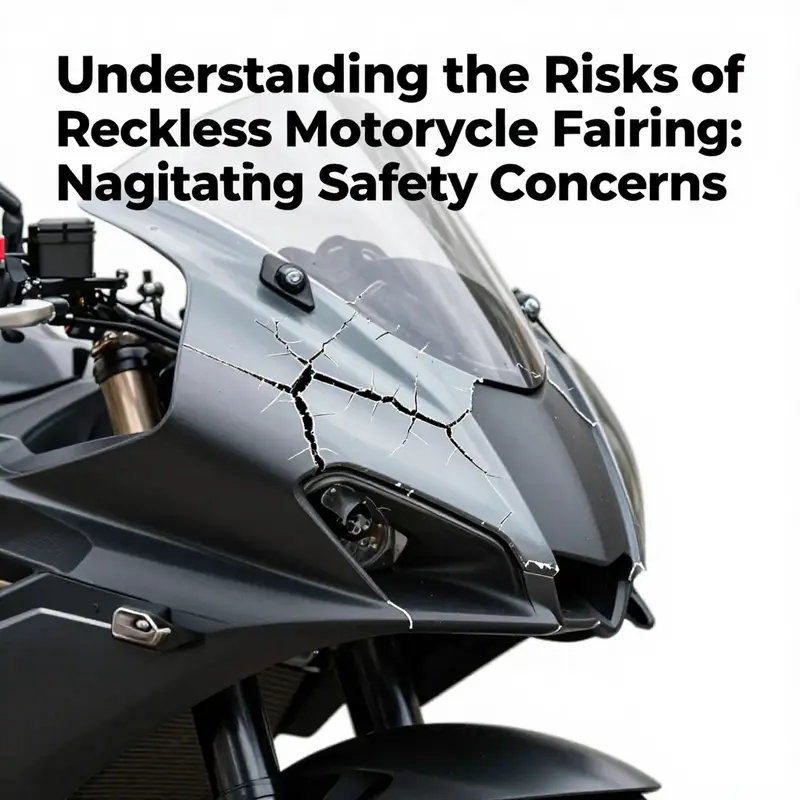 Illustration of structural integrity problems in motorcycle fairings due to inferior materials.