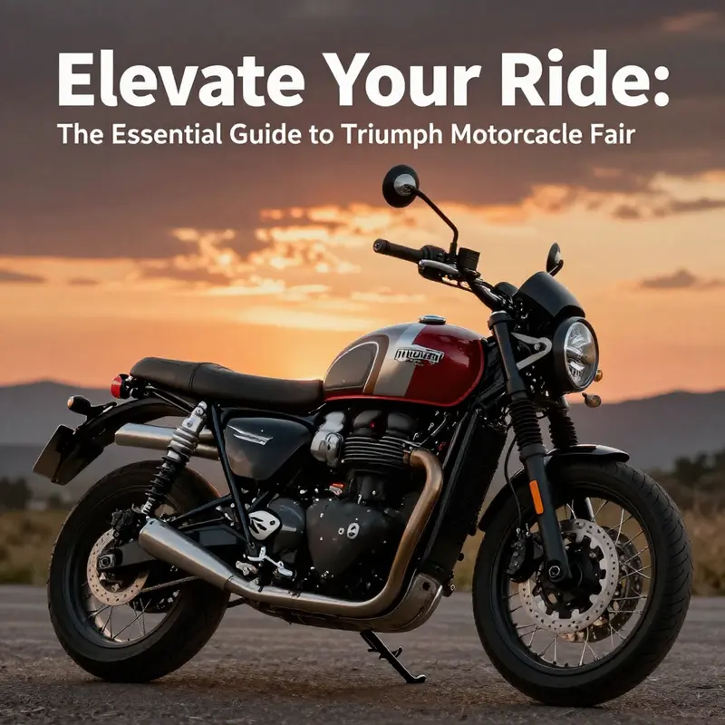 A Triumph motorcycle with stylish fairings set against a vibrant sunset backdrop, highlighting its design.