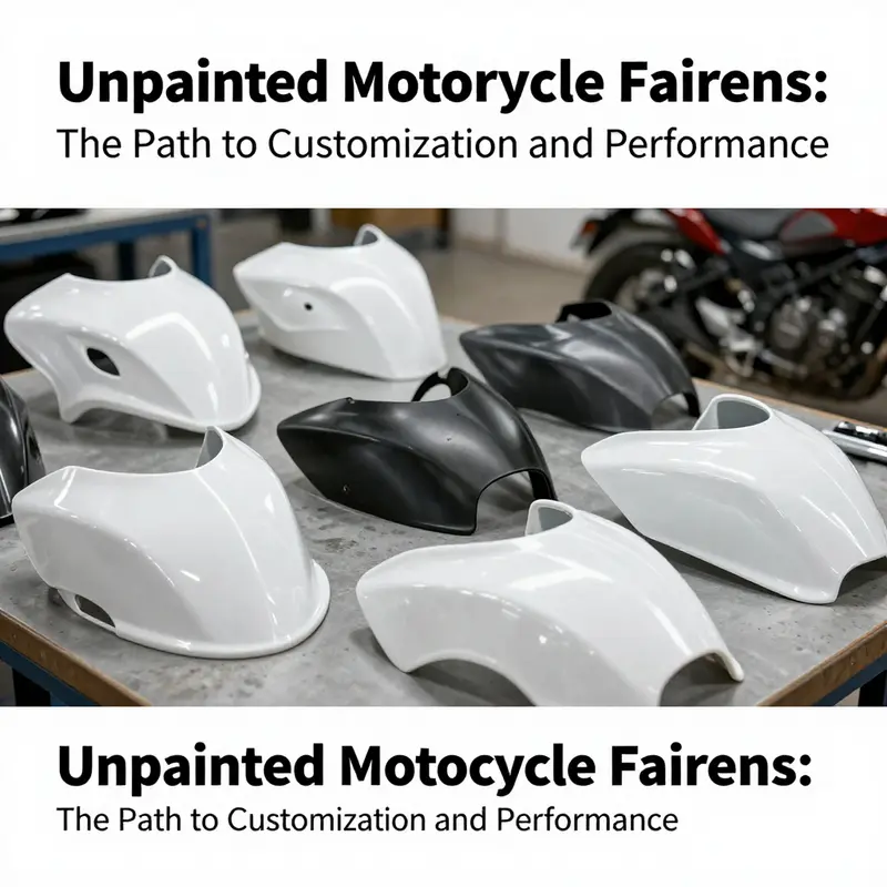 An array of unpainted motorcycle fairings showcasing the diversity in style and design.